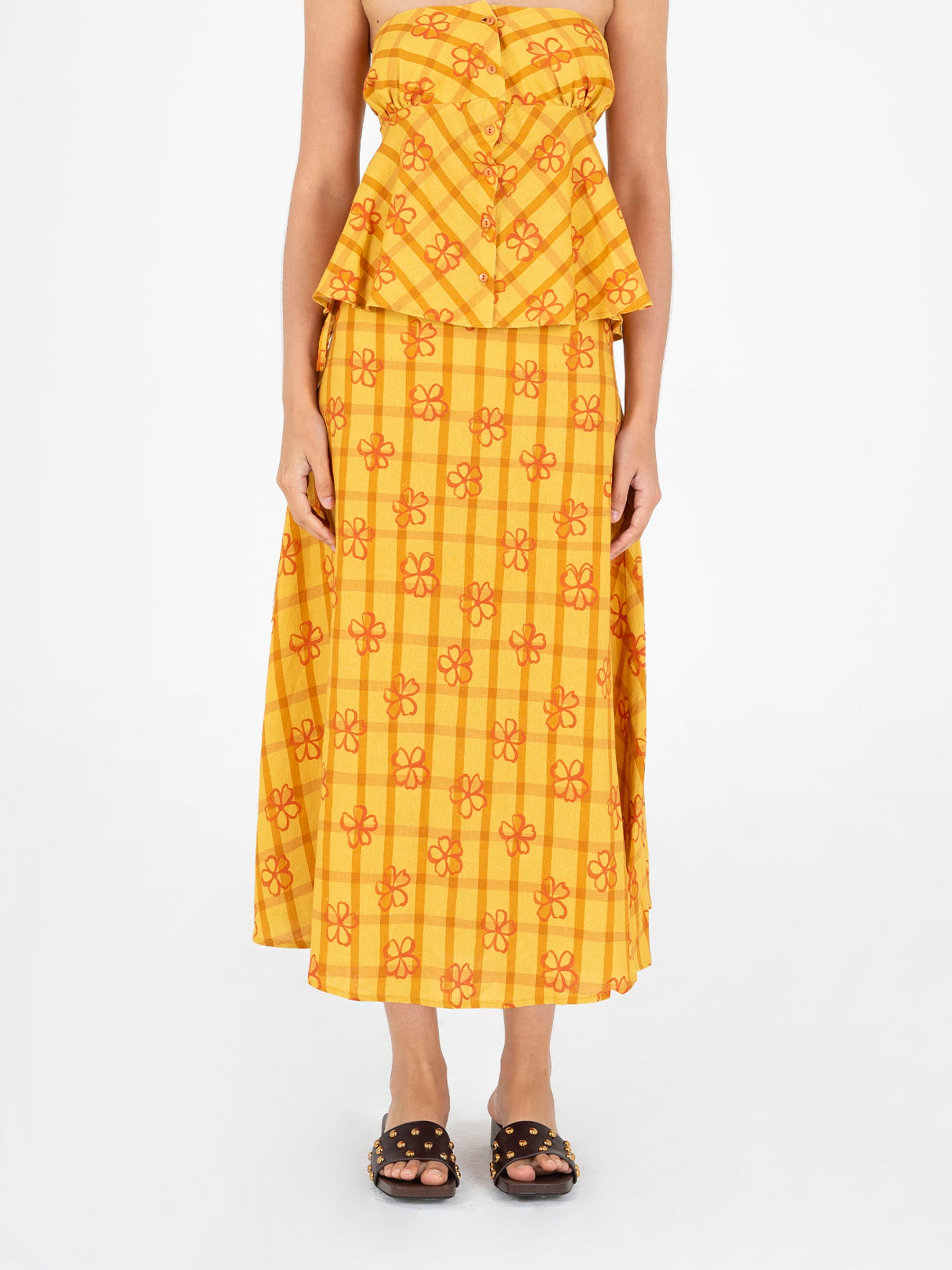 Harlequin Floral Print Skirt falda