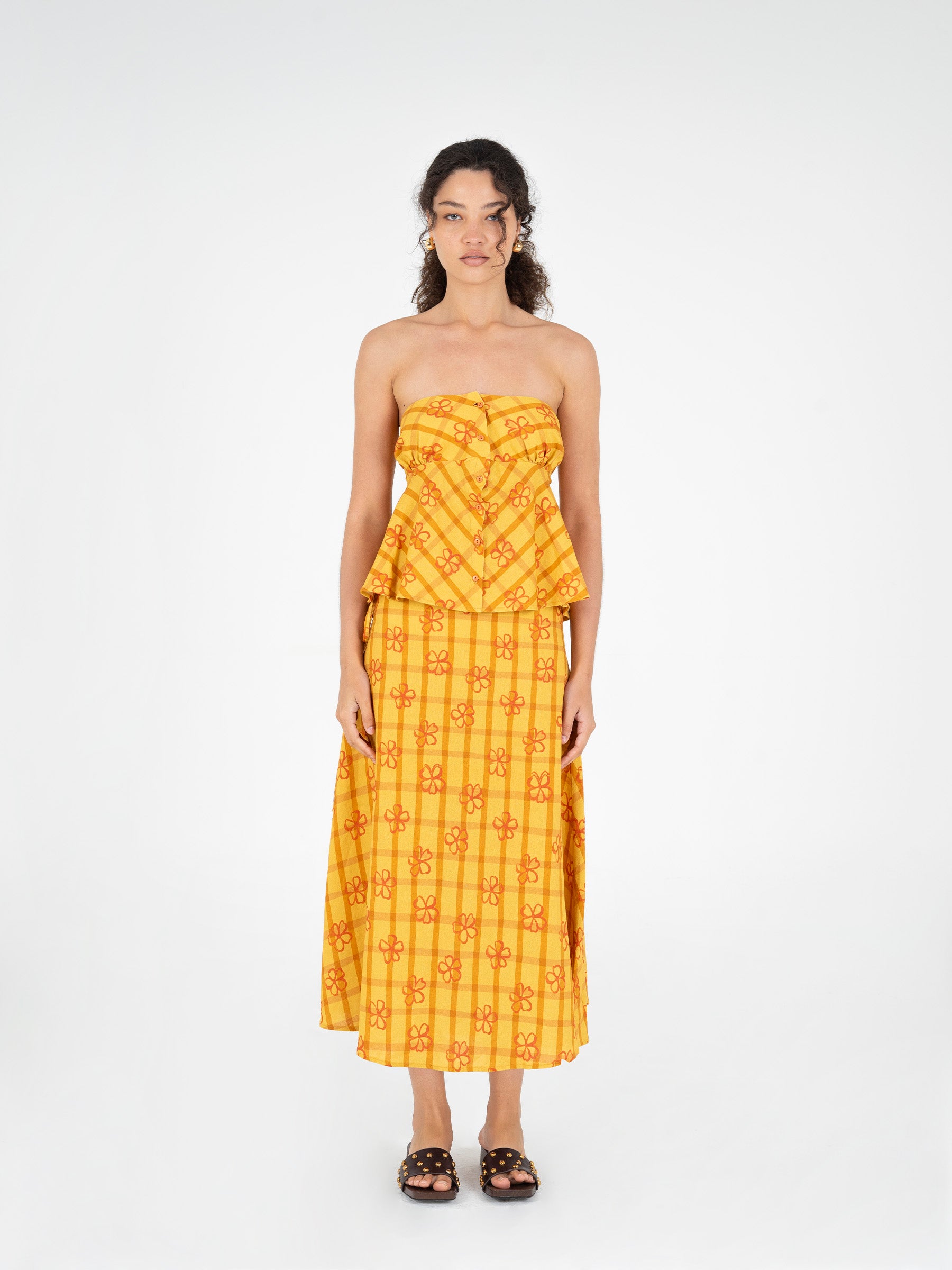 Harlequin Floral Print Skirt falda