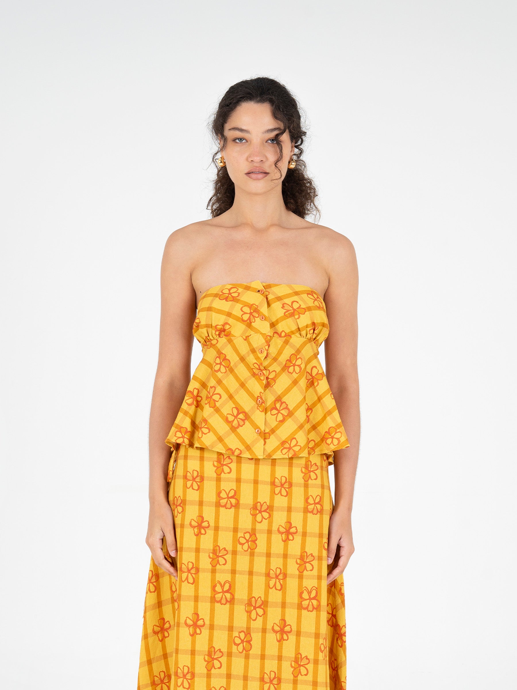 Harlequin Floral Print Top top