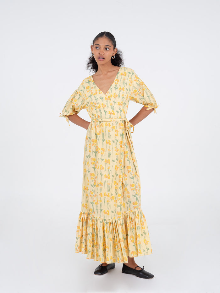 Iris Yellow Floral Print Dress