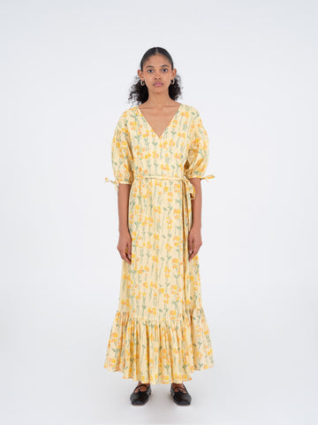 Iris Yellow Floral Print Dress