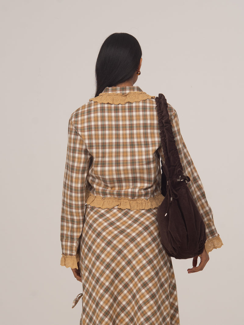 Willow Brown Plaid Crop Shirt