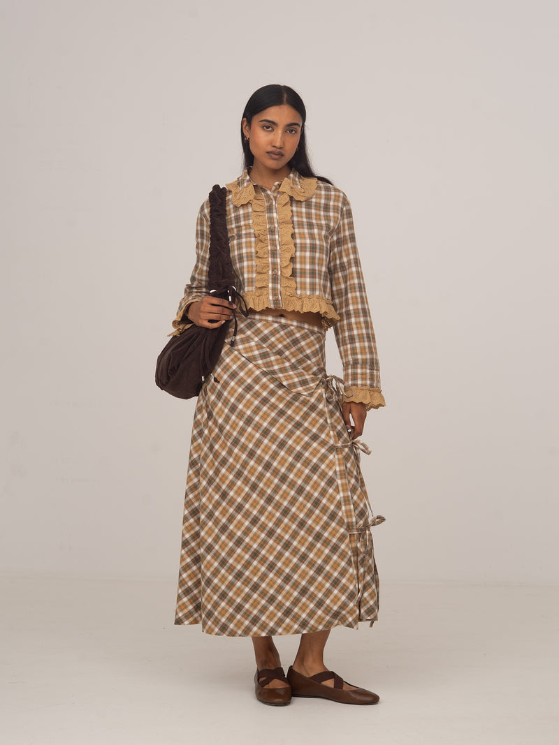 Willow Brown Plaid Crop Shirt