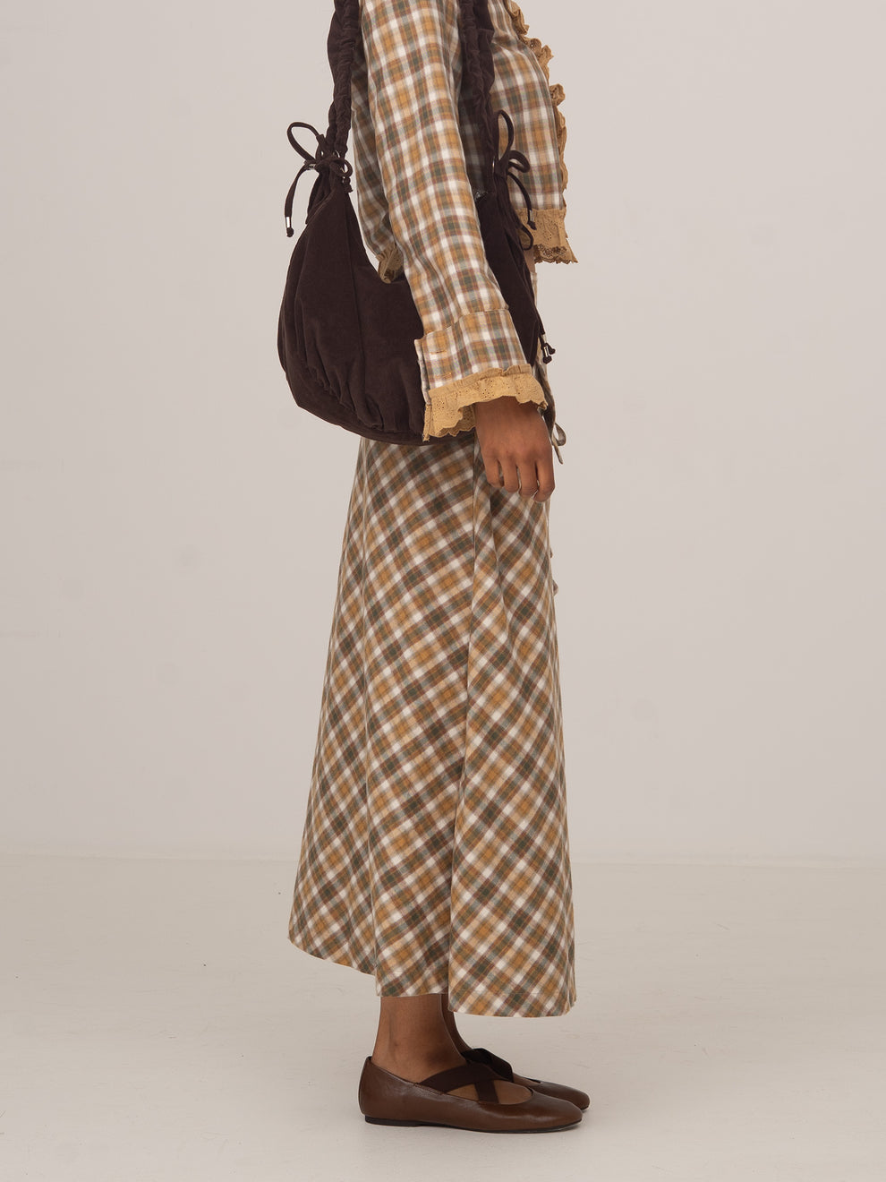 Midi Plaid Regular Skirt kmy22s30908