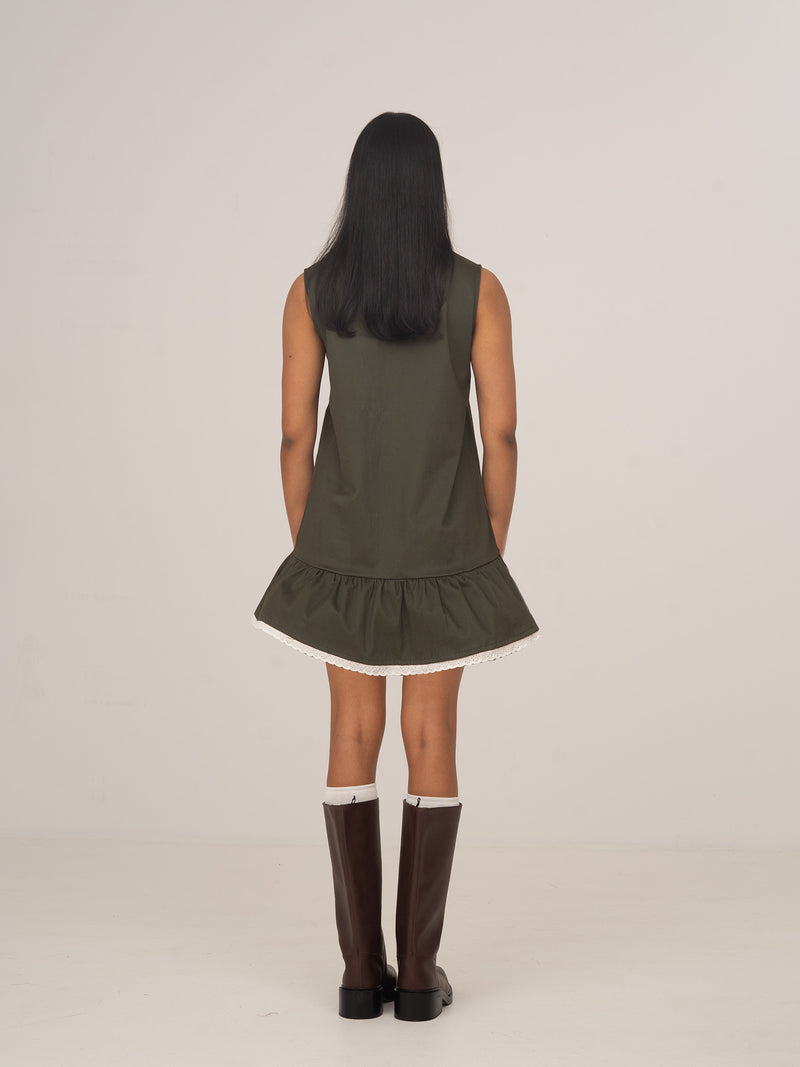Ivy Green Sleeveless Mini Dress