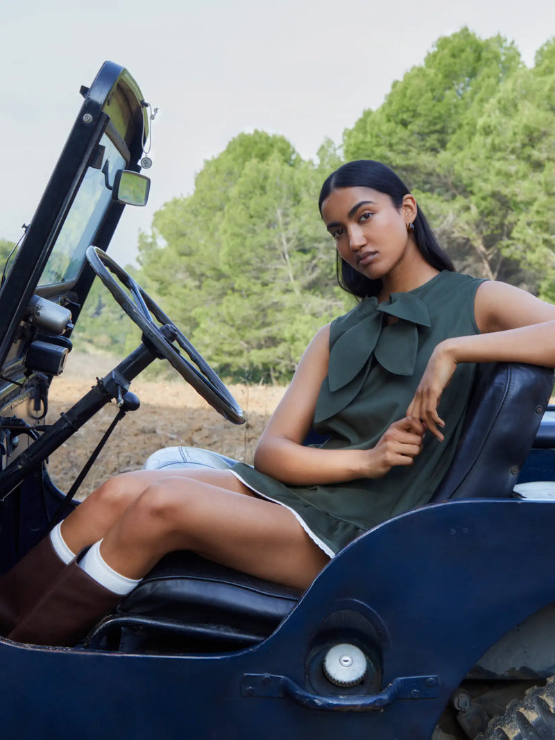 Ivy Green Sleeveless Mini Dress