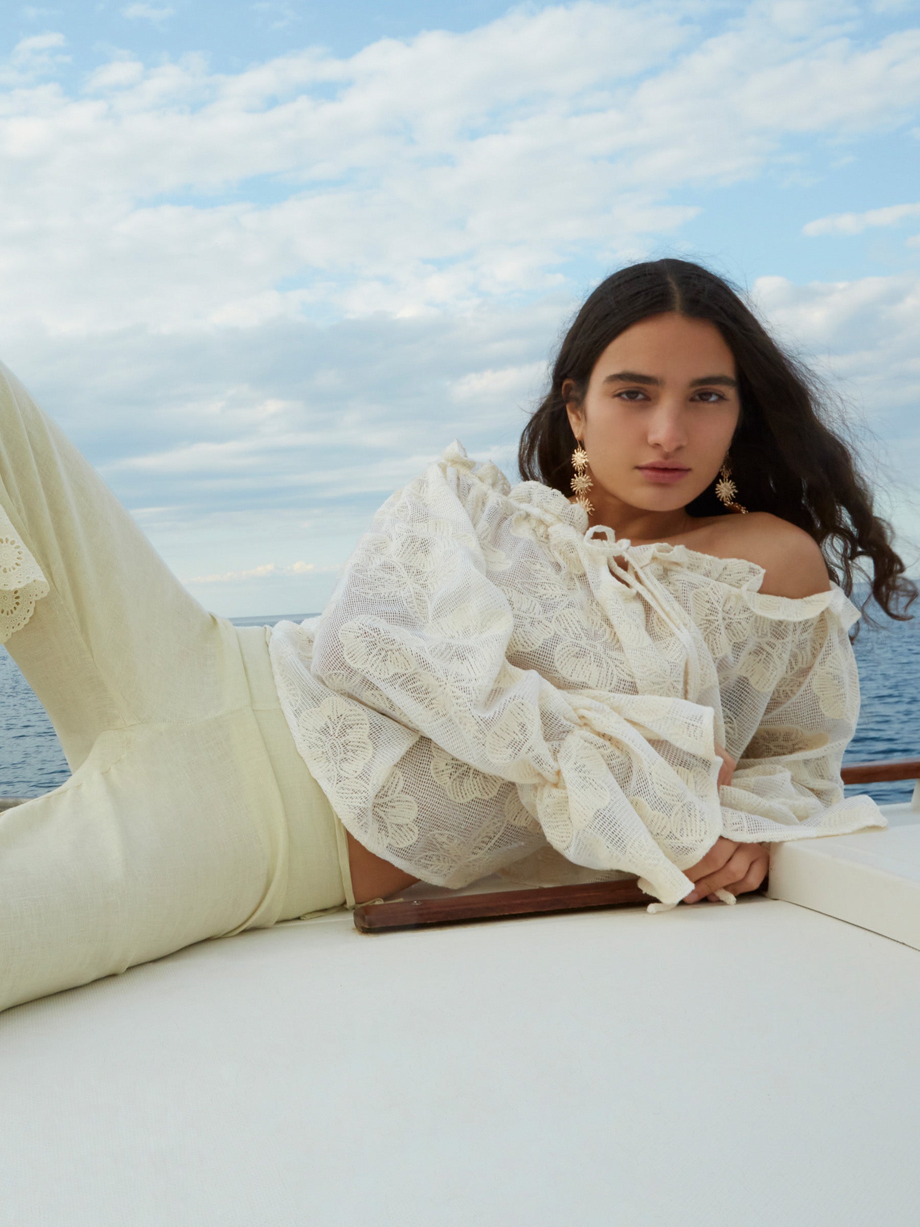 Joy Mesh White Top camisas y camisetas