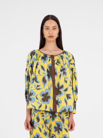 Lagoon Yellow Floral Print Top