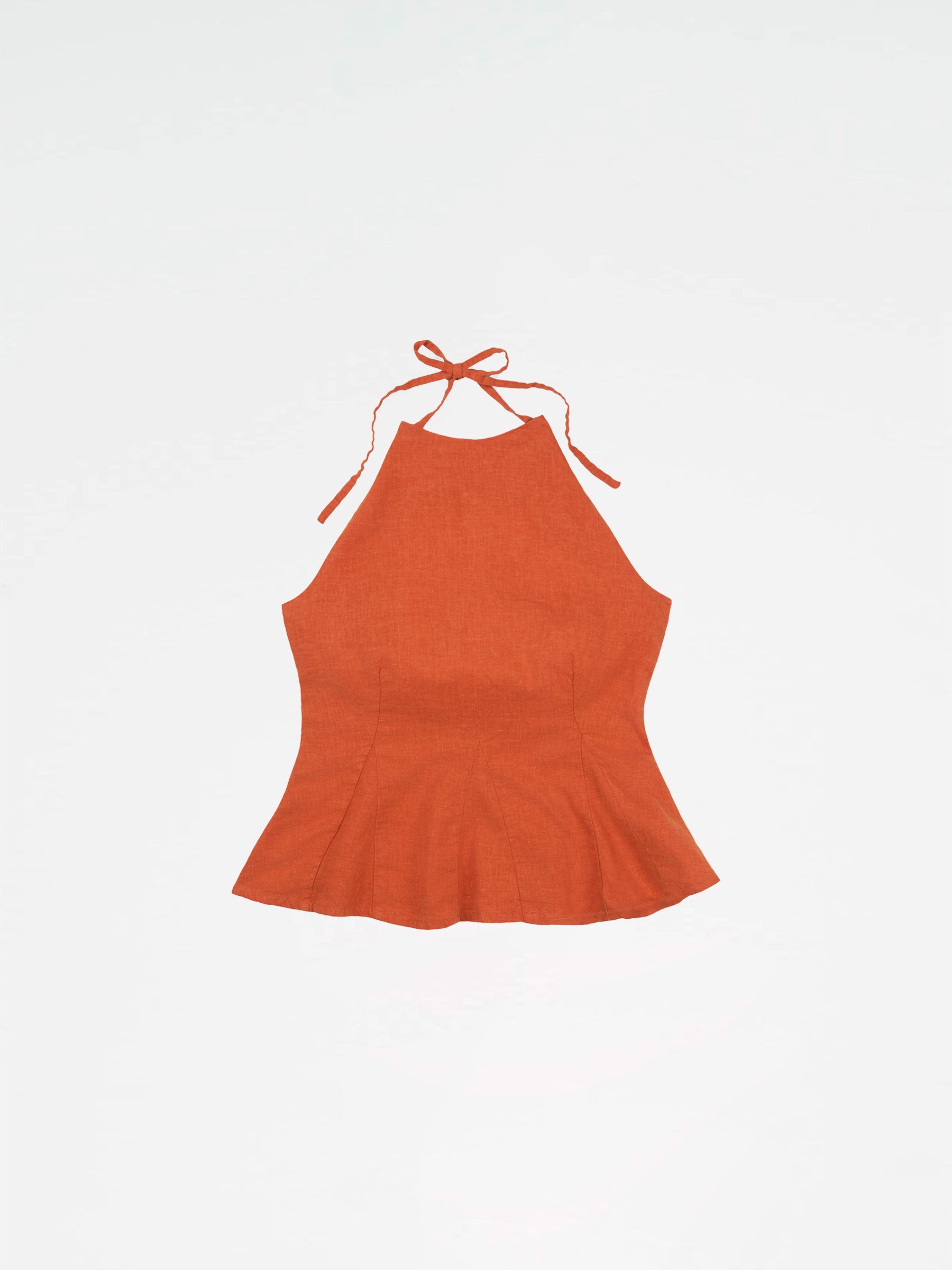 Leo Terracotta Linen Top top