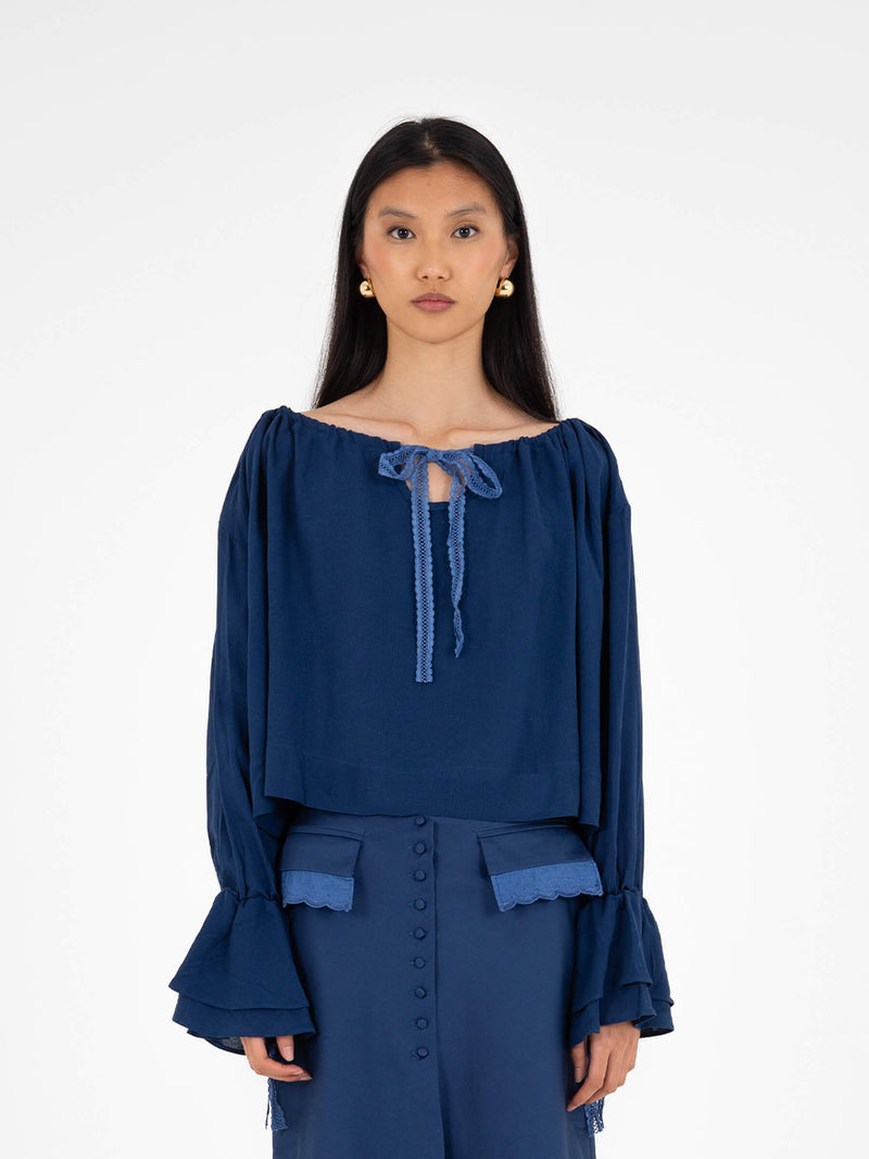 Lilt Blue Blouse camisas y camisetas