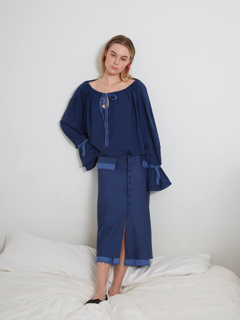 Lilt Blue Blouse camisas y camisetas