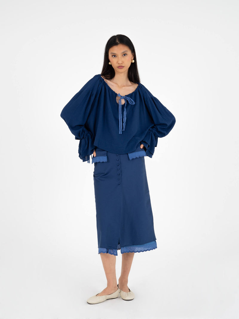 Lilt Blue Blouse camisas y camisetas