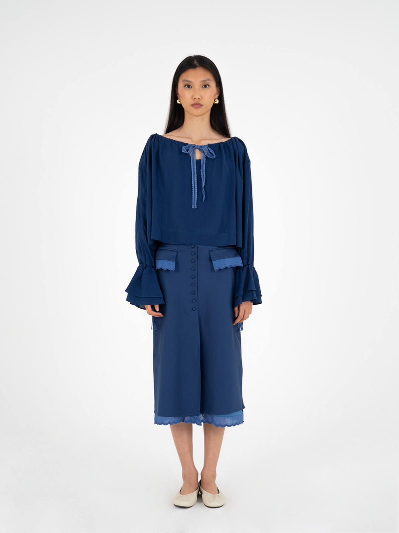 Lilt Blue Blouse camisas y camisetas