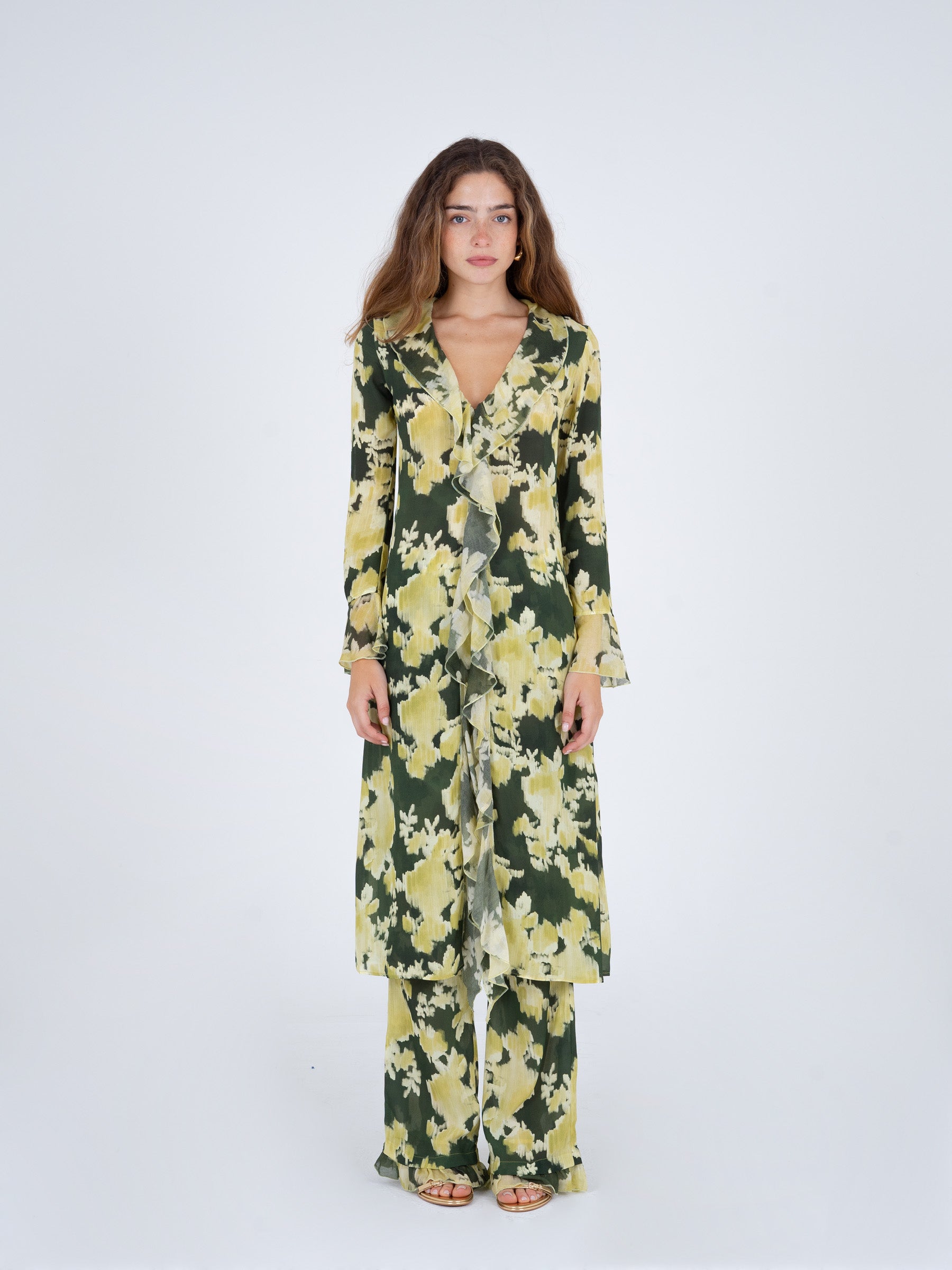 Lime Lagoon Floral Print Blouse camisas y camisetas