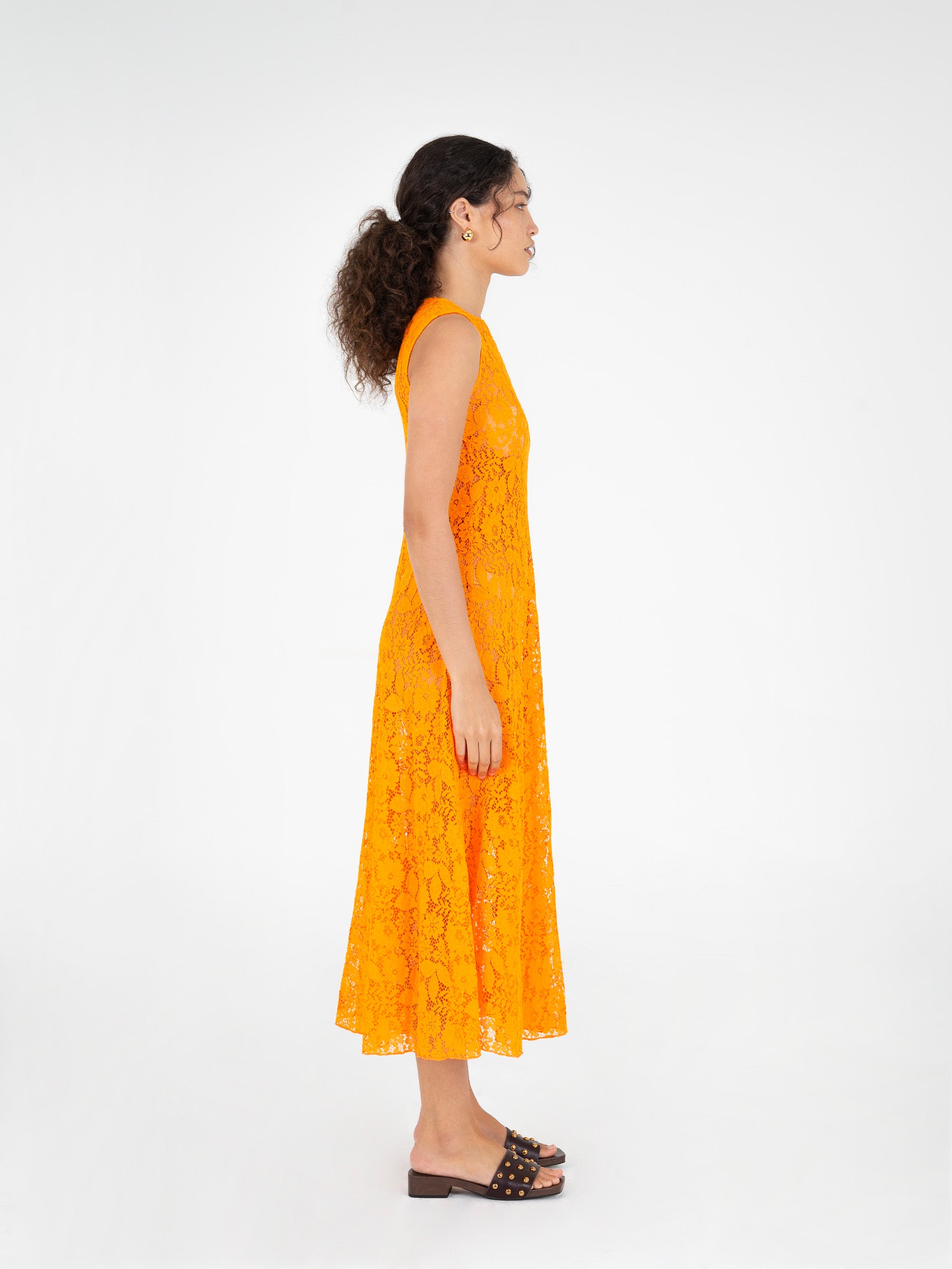Loki Orange Lace Dress vestidos