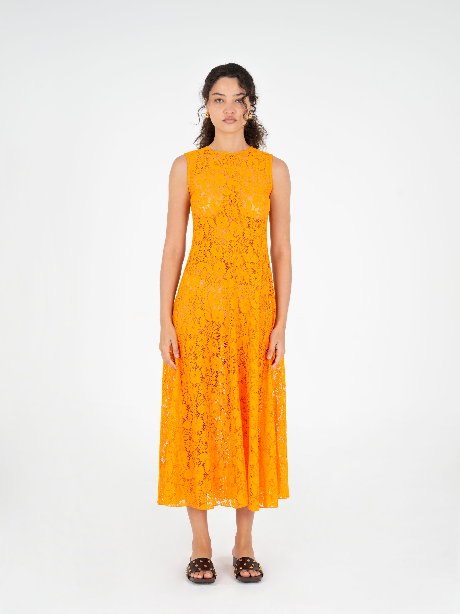 Loki Orange Lace Dress vestidos