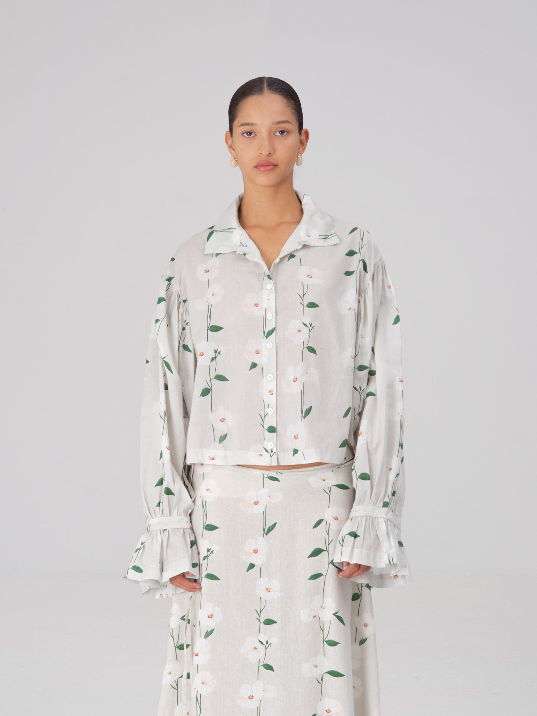 Long Floral Spirit Flower Print Shirt top