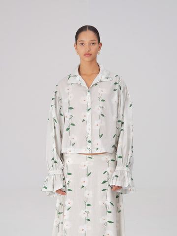 Long Floral Spirit Flower Print Shirt