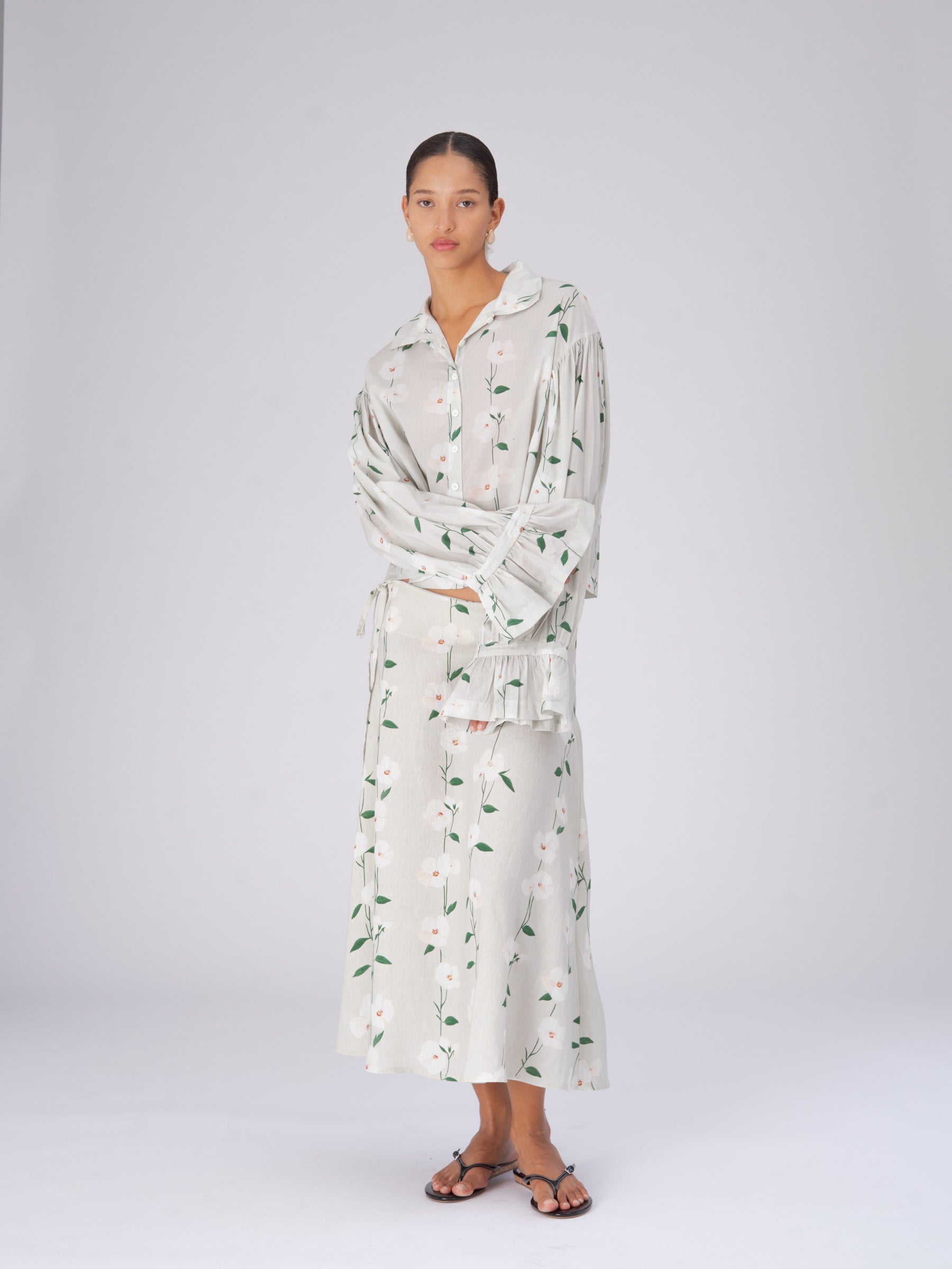 Long Floral Spirit Flower Print Shirt top