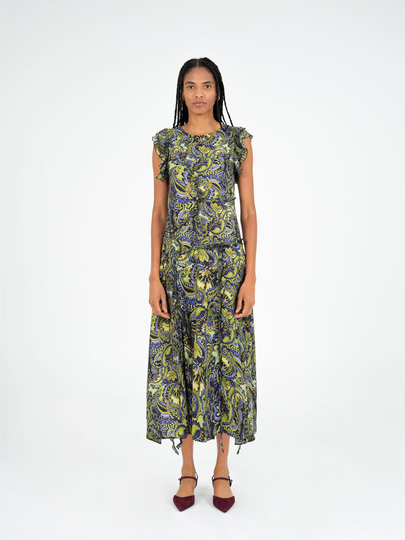 Love Spell Green Floral Print Dress vestidos