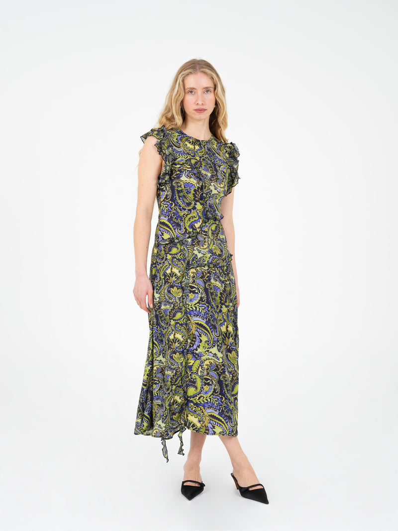 Love Spell Green Floral Print Dress vestidos