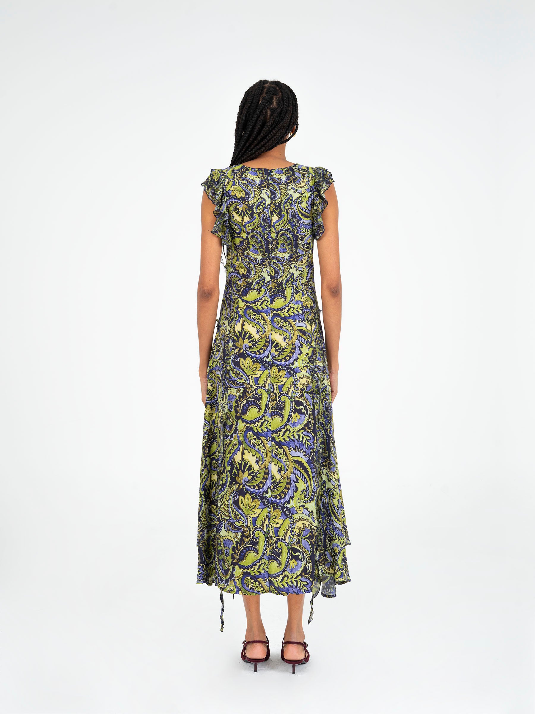 Love Spell Green Floral Print Dress vestidos