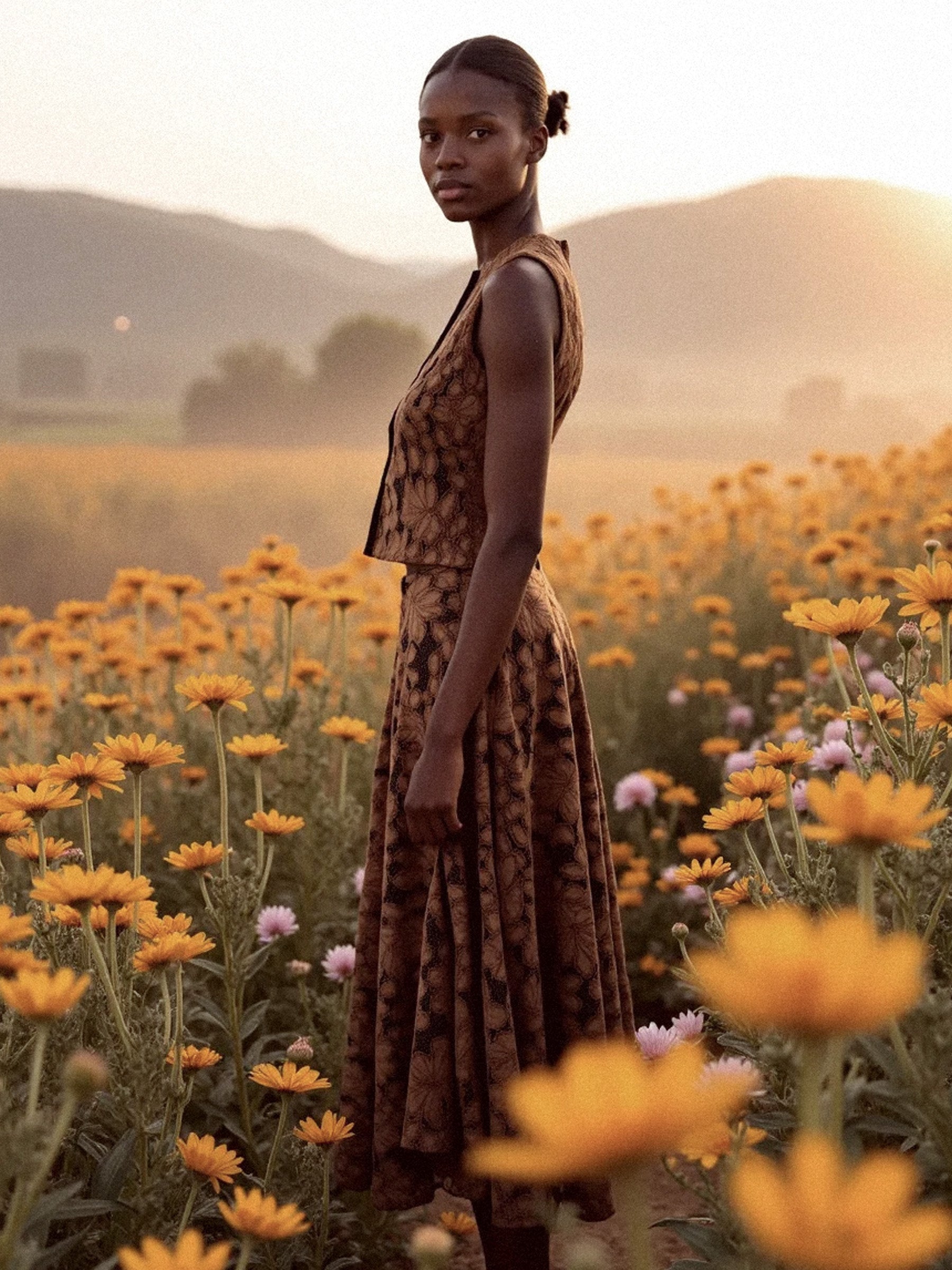 Lovers Brown Velvet Lace Occasion Skirt falda