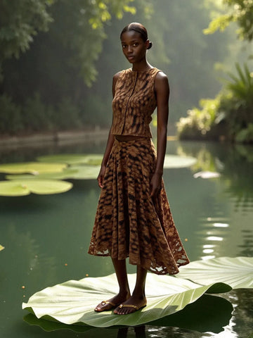 Lovers Brown Velvet Lace Occasion Top top