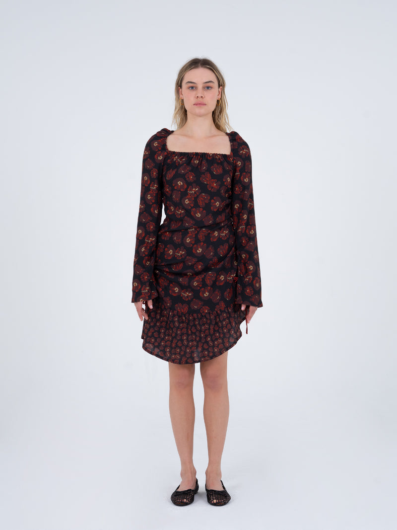 Lullaby Floral-Printed Short Dress vestidos