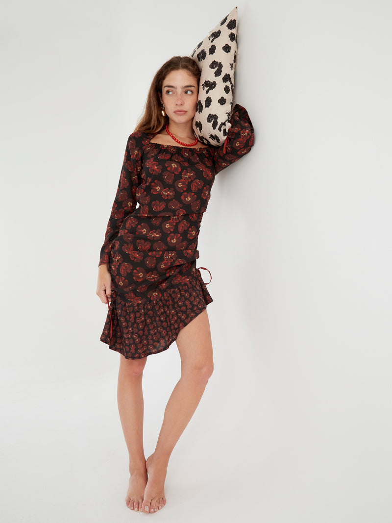 Lullaby Floral-Printed Short Dress vestidos