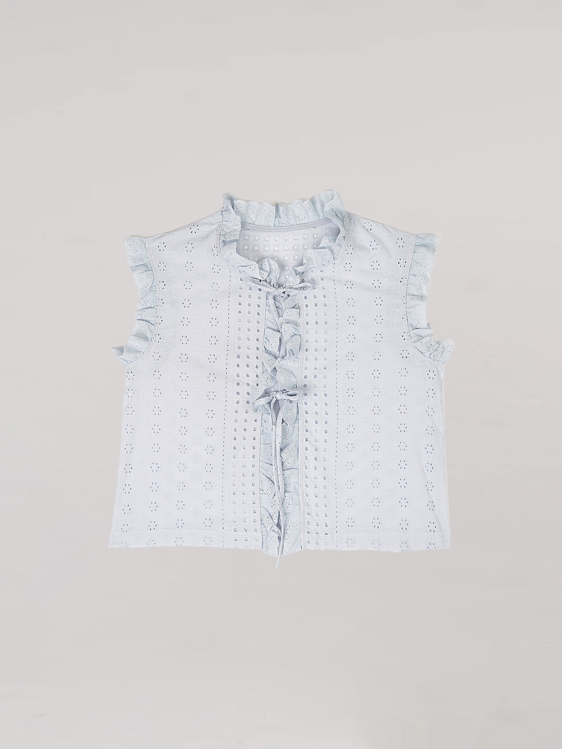 Lumora Blue Broderie Vest top