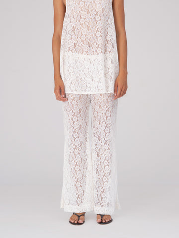 Luna White Lace Pants