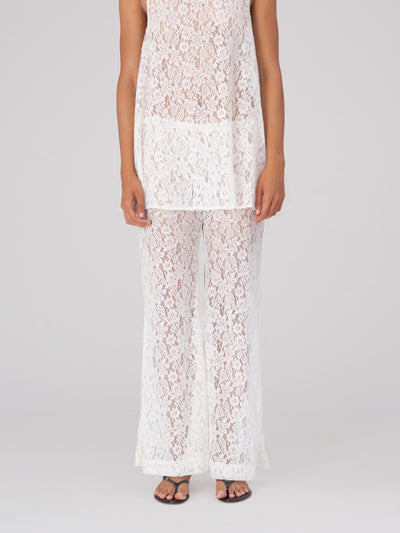 Luna White Lace Pants