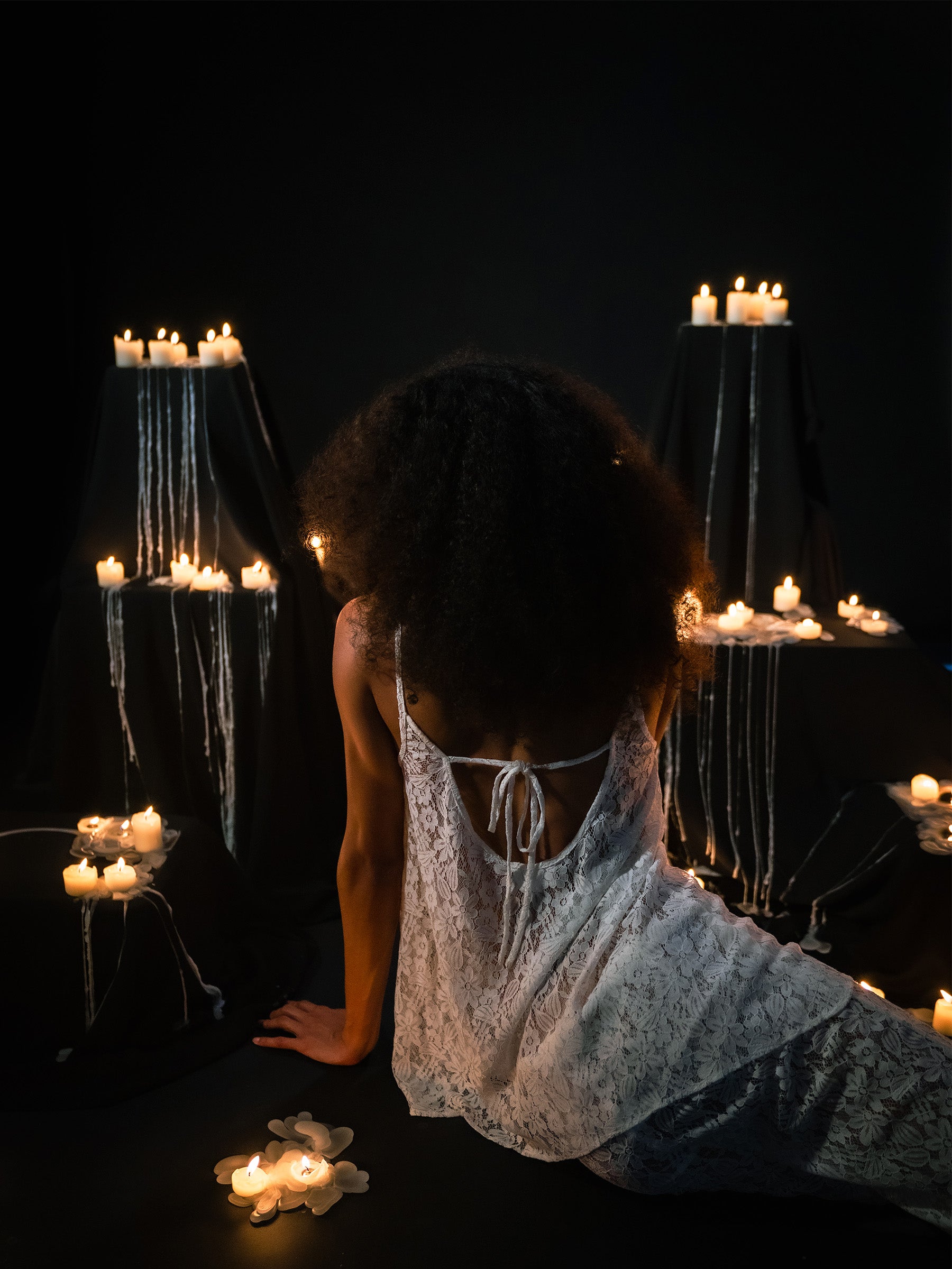 Luna White Lace Pants pantalones