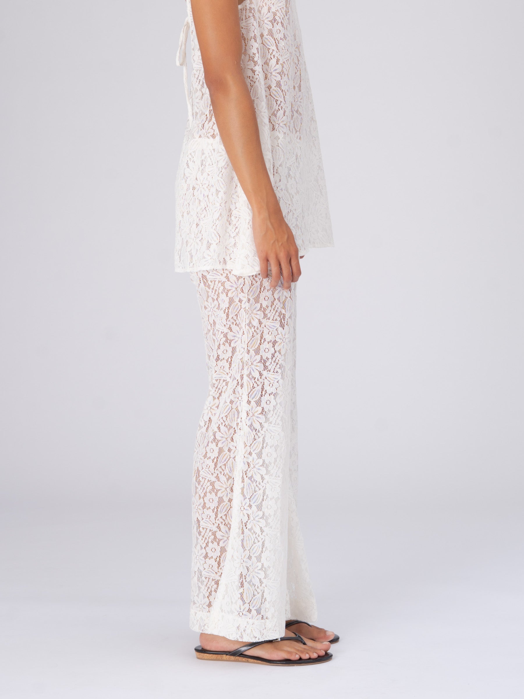 Luna White Lace Pants pantalones