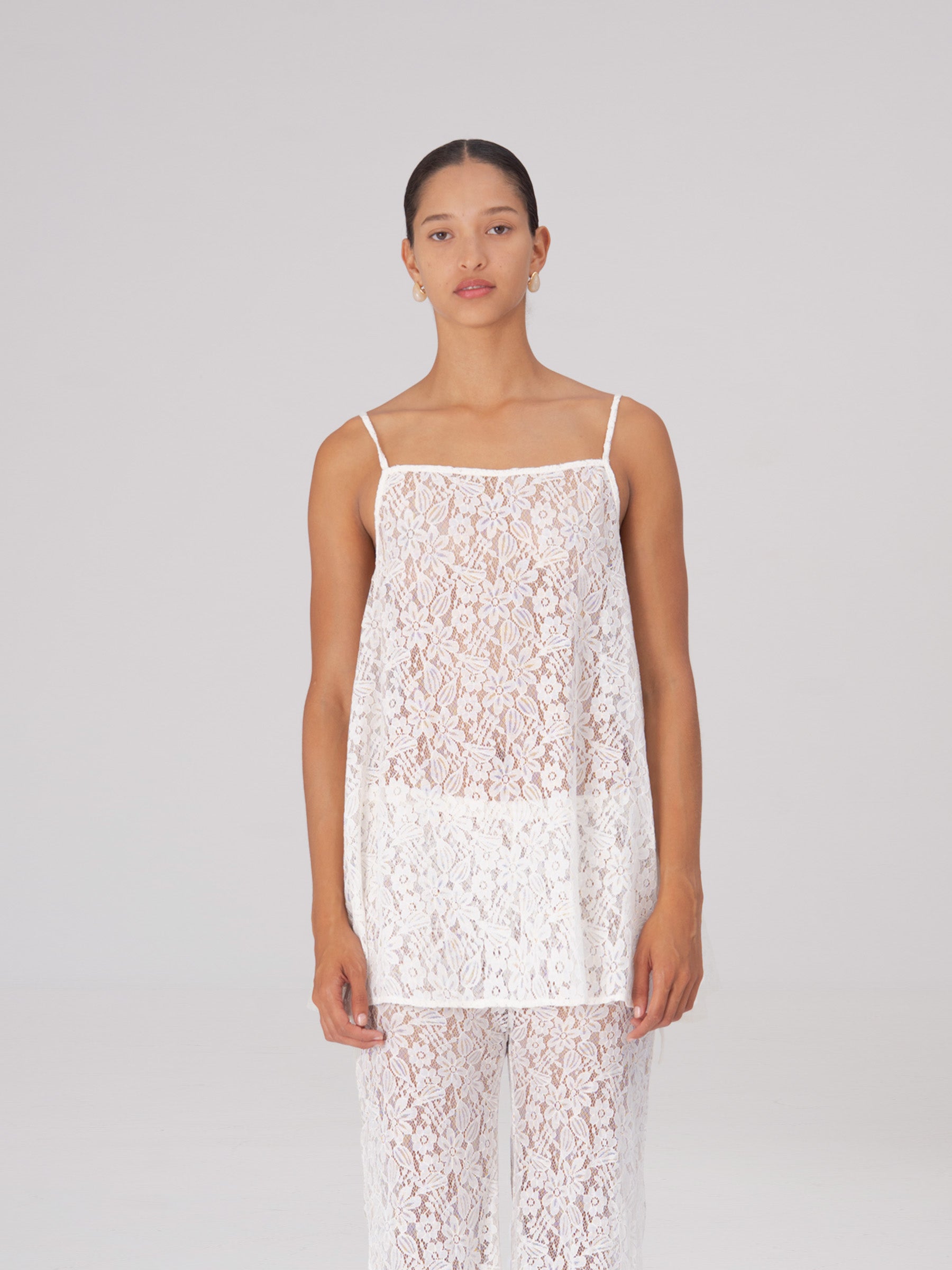 Luna White Lace Top top