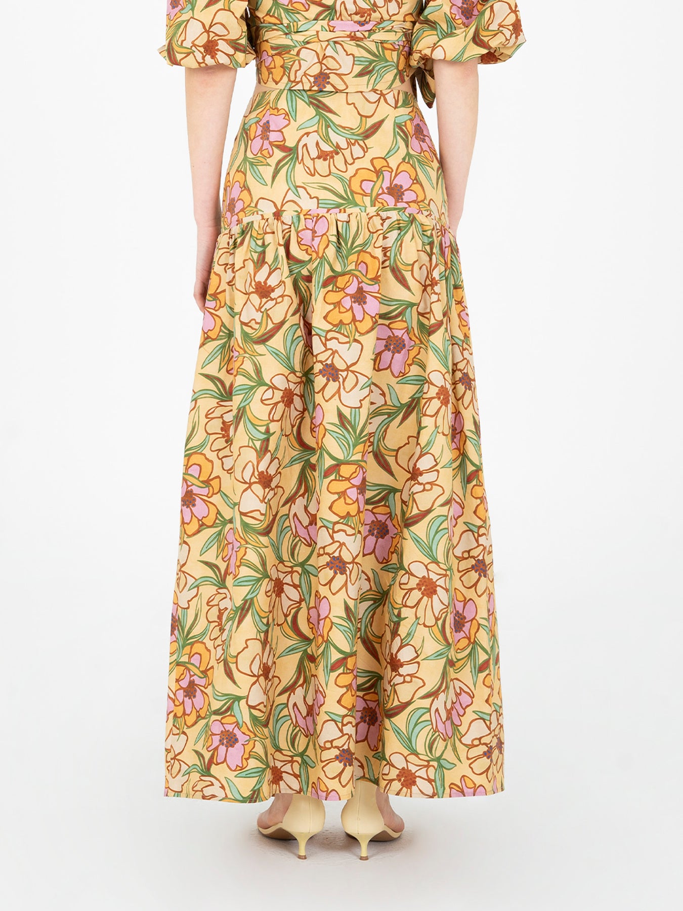 Lysandra Floral Print Maxi Skirt falda