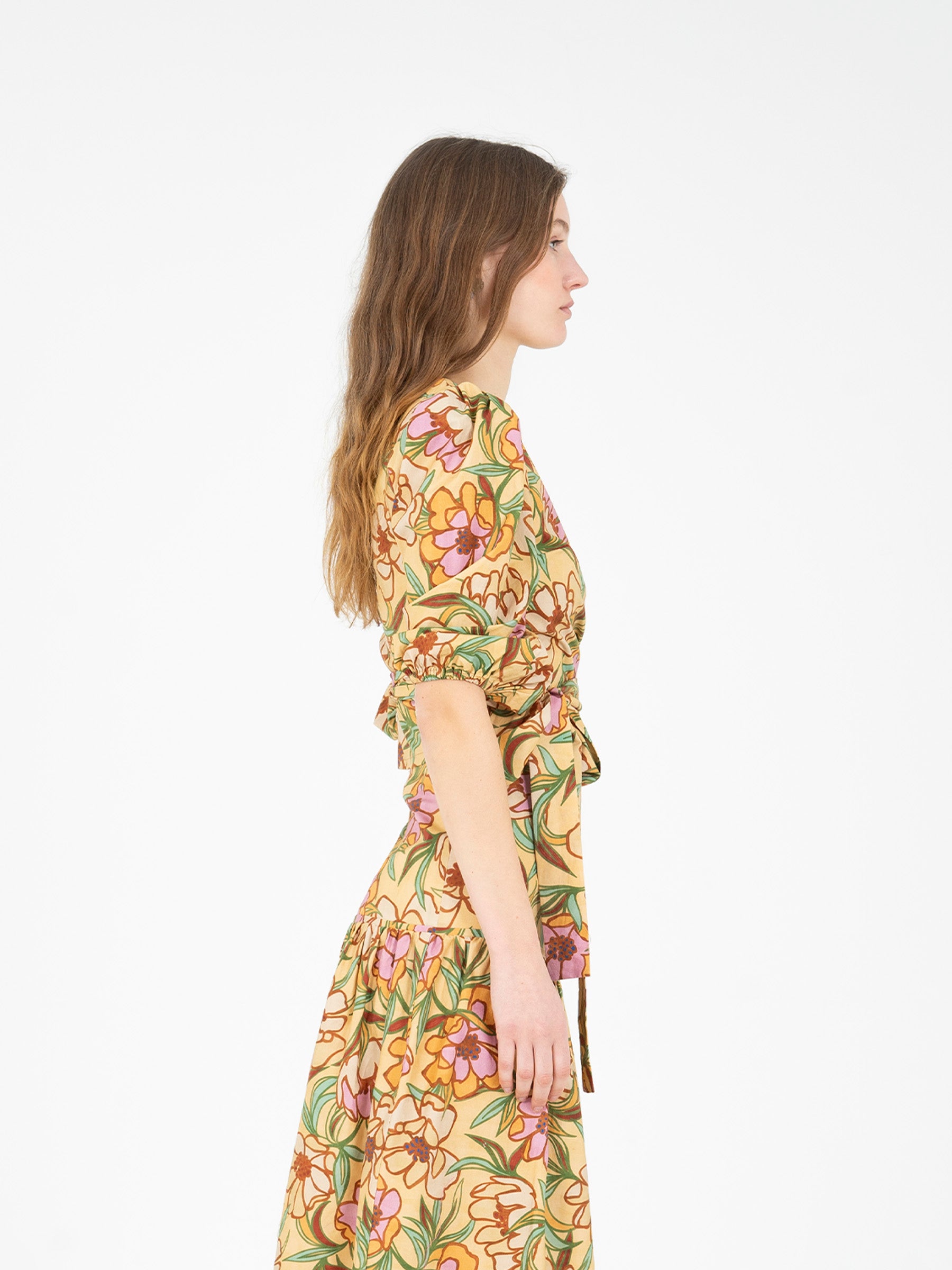 Lysandra Floral Print Wrap Top top