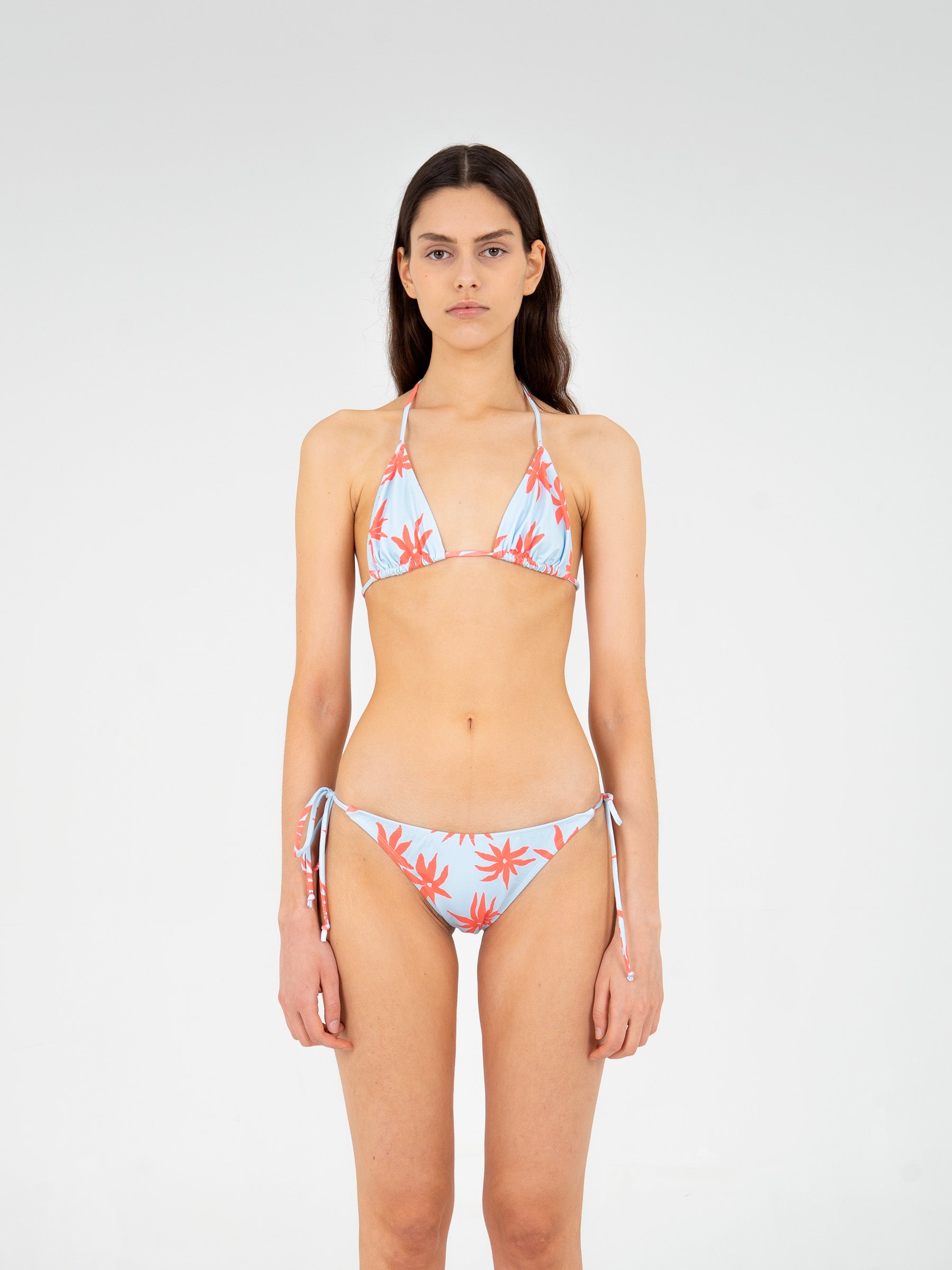 Magician Floral Print Blue Bikini Top camisas y camisetas