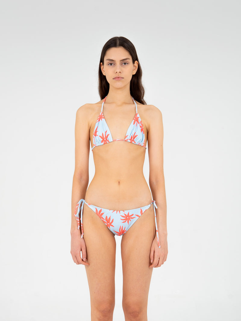 Magician Floral Print Blue Bikini Top camisas y camisetas
