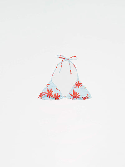Magician Floral Print Blue Bikini Top