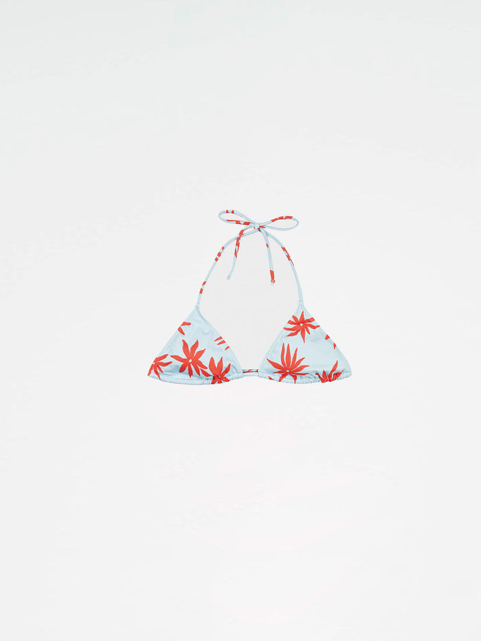 Magician Floral Print Blue Bikini Top