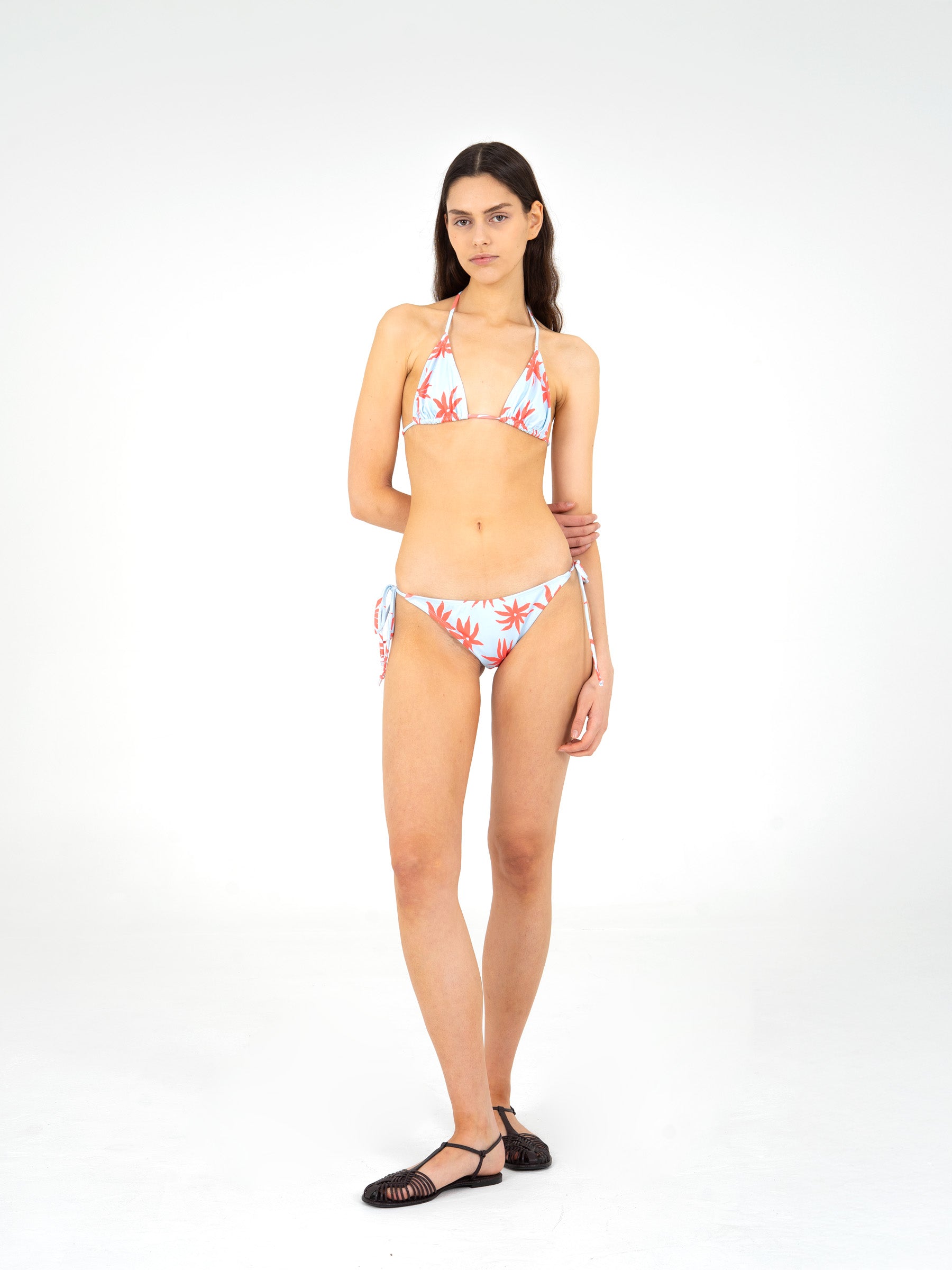 Magician Floral Print Blue Bikini Top camisas y camisetas