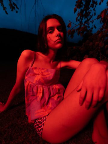 Magician Floral Print Blue Top