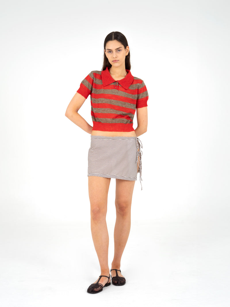 Magnus Brown Striped Beach Wrap camisas y camisetas