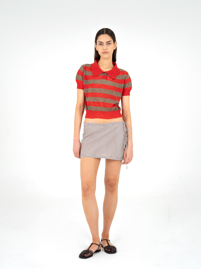 Magnus Brown Striped Beach Wrap camisas y camisetas