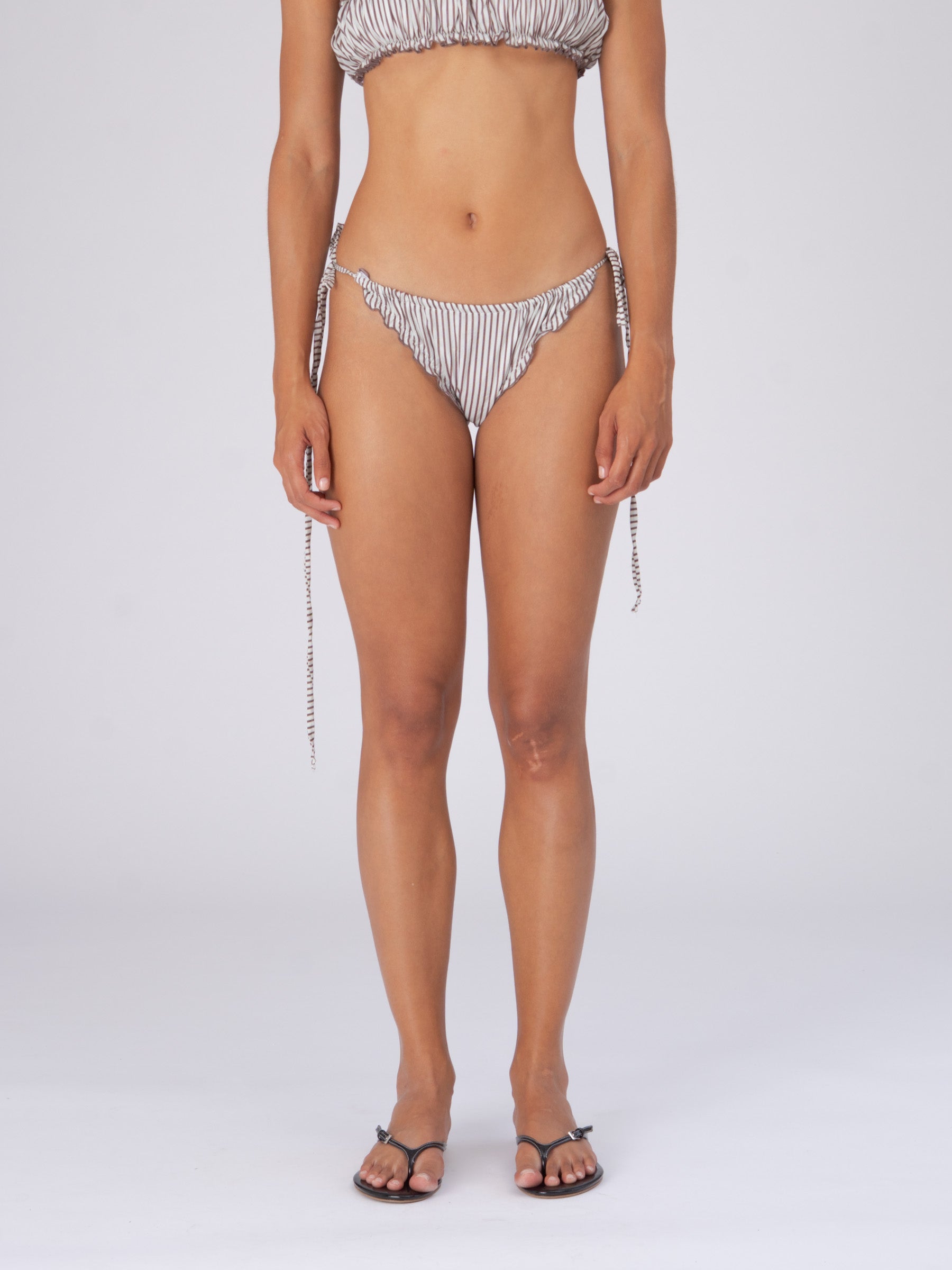 Magnus Brown Striped Bikini Bottom camisas y camisetas