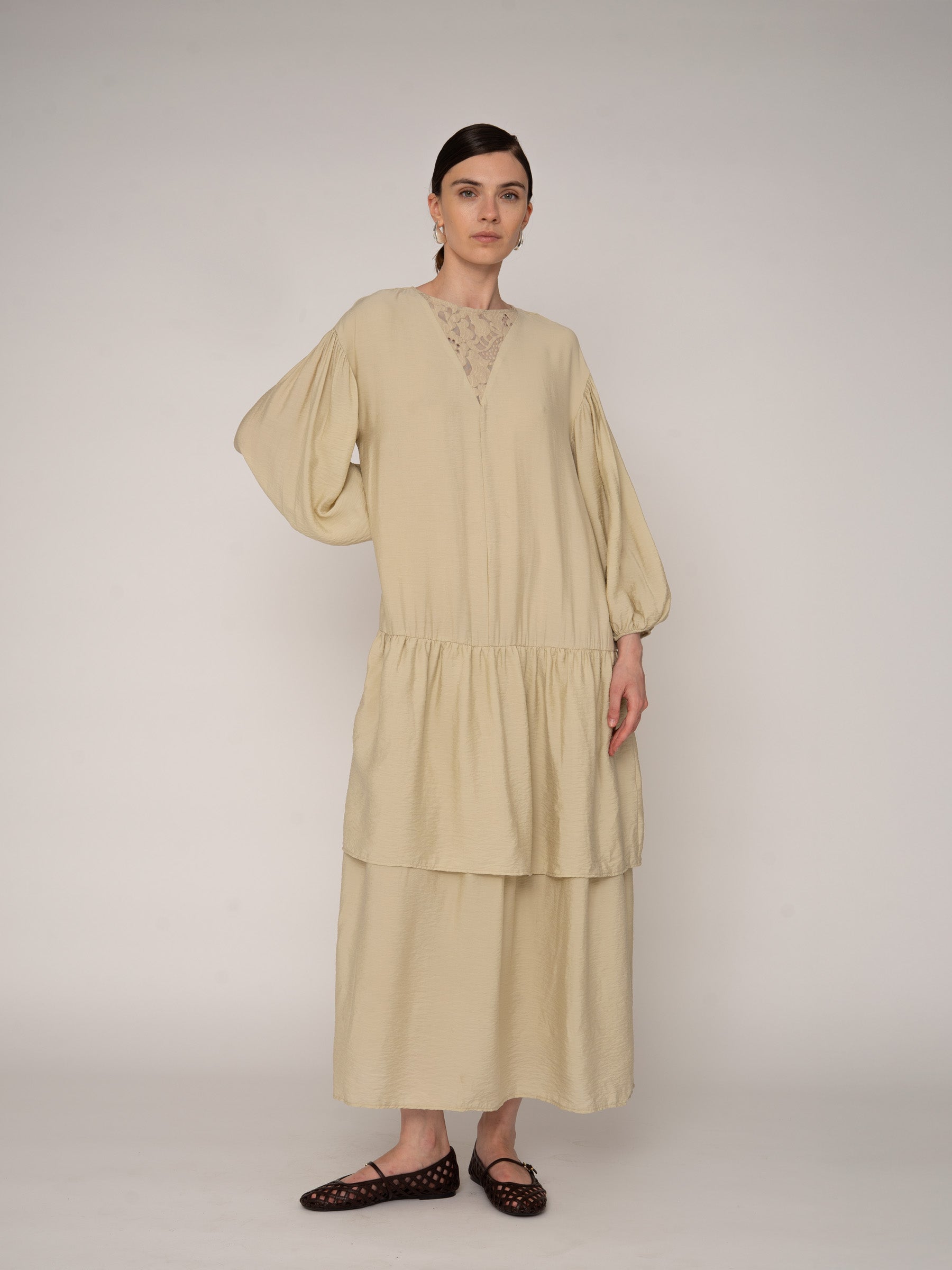 Maison Cream Maxi Dress vestidos