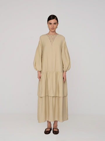 Maison Cream Maxi Dress