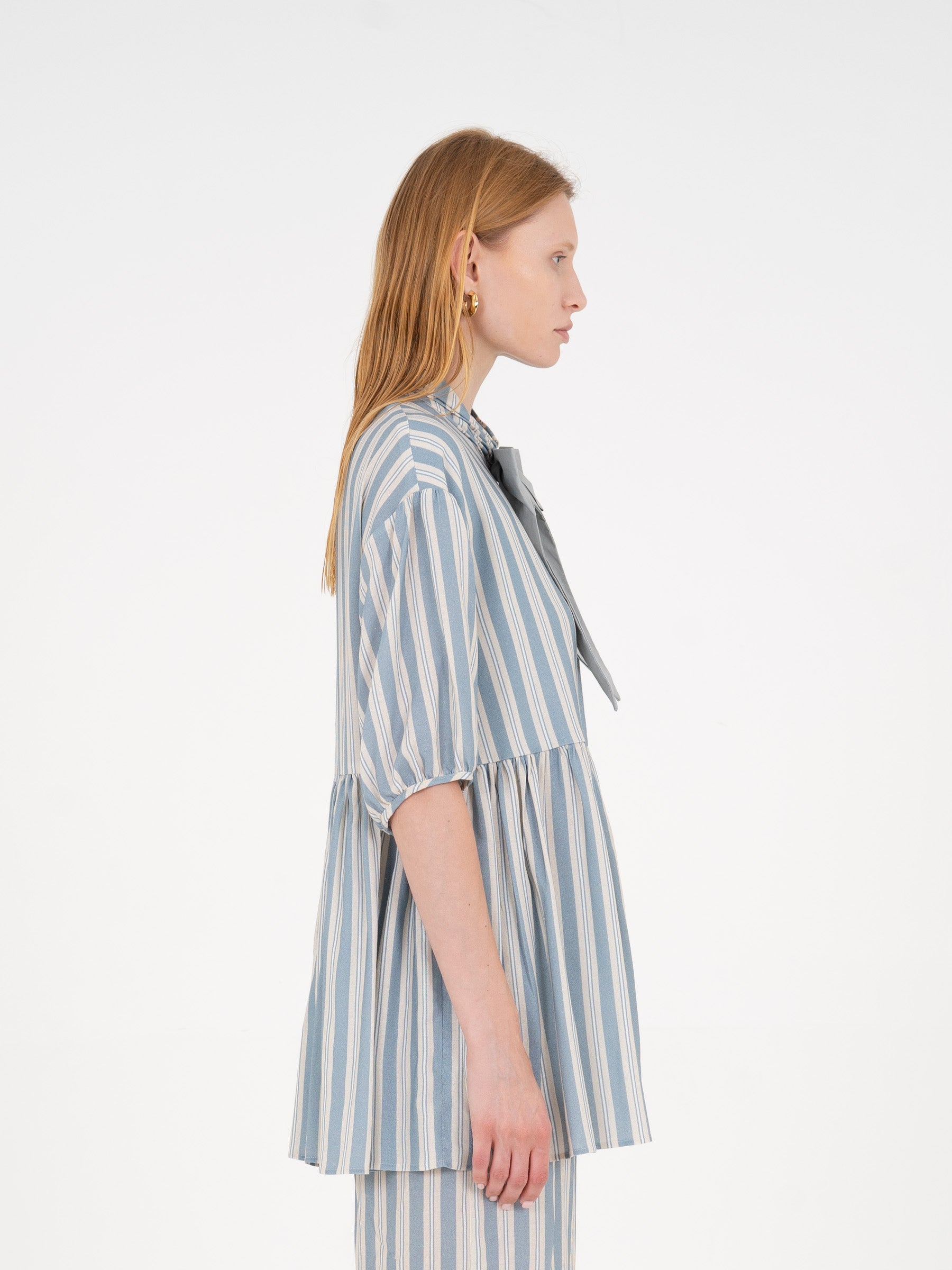 Manhattan Maxi Blue Striped Blouse camisas y camisetas